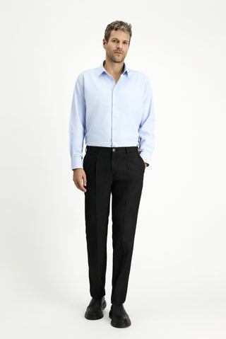  Koyu Antrasit Regular Fit Likralı Pileli Klasik Kumaş Pantolon