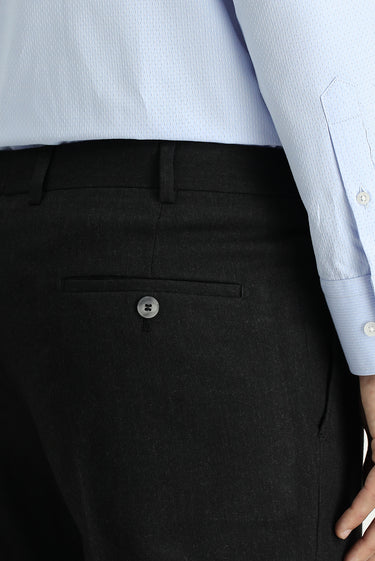 Koyu Antrasit Regular Fit Likralı Pileli Klasik Kumaş Pantolon