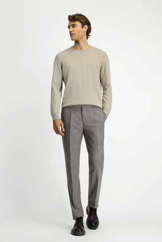  Orta Vizon Slim Fit Dar Kesim Likralı Pileli Klasik Kumaş Pantolon