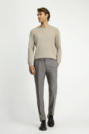 Orta Vizon 6 Drop Regular Fit Standart Kesim Likralı Pileli Klasik Kumaş Pantolon