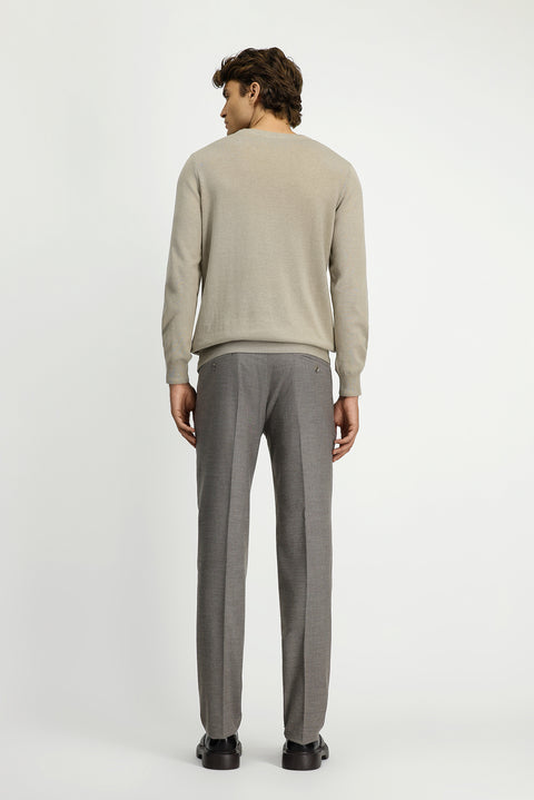 Orta Vizon 6 Drop Regular Fit Standart Kesim Likralı Pileli Klasik Kumaş Pantolon