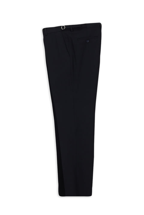 Koyu Lacivert 4 Drop Relaxed Fit Rahat Kesim Likralı Tokalı Flanel Klasik Pantolon