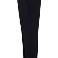 Koyu Lacivert Relaxed Fit Rahat Kesim Likralı Tokalı Flanel Klasik Pantolon