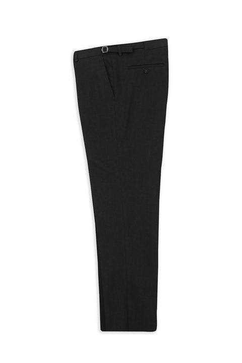 Koyu Antrasit 4 Drop Relaxed Fit Rahat Kesim Likralı Tokalı Flanel Klasik Pantolon