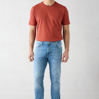 Uçuk Mavi Regular Fit Standart Kesim 5 Cep Pamuklu Likralı Denim Pantolon