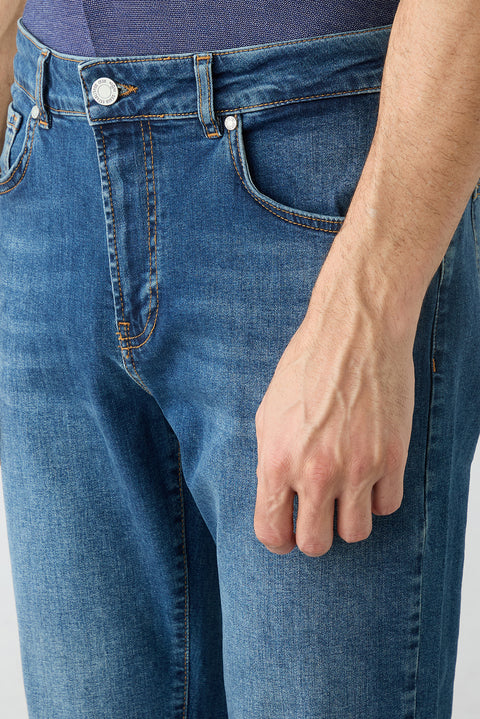 Havacı Mavi Regular Fit Standart Kesim 5 Cep Denim Pantolon