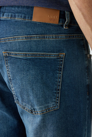  Havacı Mavi 6 Drop Regular Fit Standart Kesim Likralı Denim Pantolon