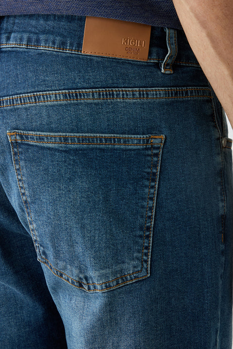 Havacı Mavi Regular Fit Standart Kesim 5 Cep Denim Pantolon