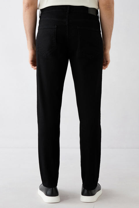 Black Regular Fit Standard Cut 5-Pocket Denim Trousers