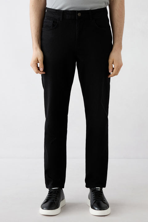 Dark Anthracite Slim Fit Narrow Leg 5 Pocket Denim Trousers