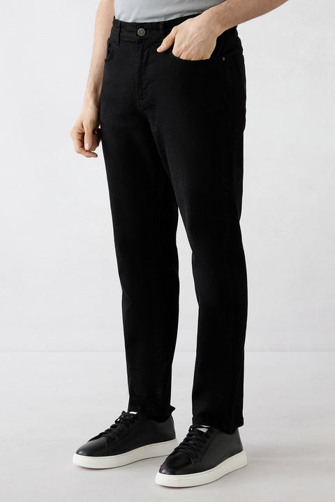 Dark Anthracite Slim Fit Narrow Leg 5 Pocket Denim Trousers