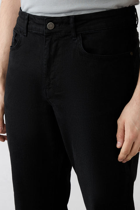 Dark Anthracite Slim Fit Narrow Leg 5 Pocket Denim Trousers
