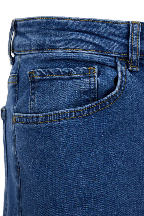 Pale Blue Regular Fit Standard Cut 5 Pocket Denim Jeans