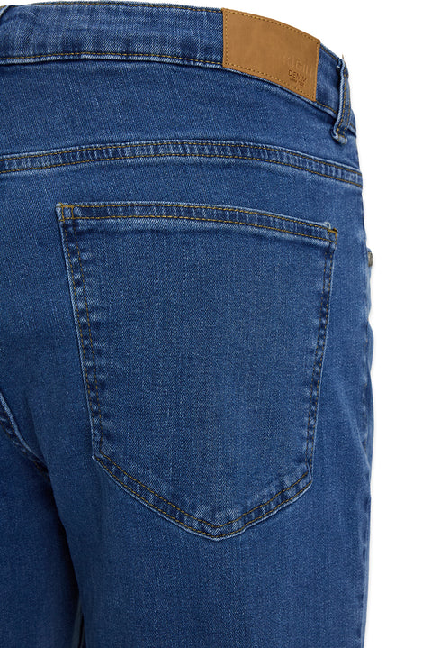 Light Blue Regular Fit Plain Cotton Denim Trousers