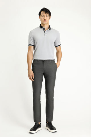  Koyu Füme Regular Fit Beli Lastikli İpli Likralı Pantolon