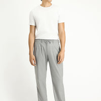 Açık Gri 6 Drop Regular Fit Standart Kesim Beli Lastikli İpli Spor Pantolon