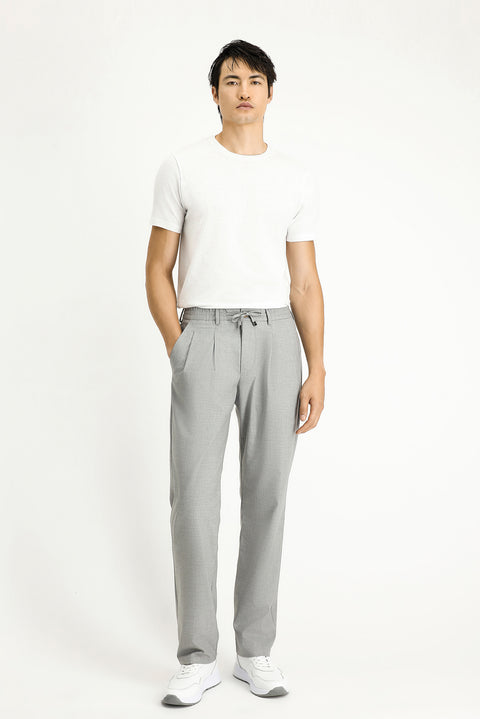 Açık Gri 6 Drop Regular Fit Standart Kesim Beli Lastikli İpli Spor Pantolon