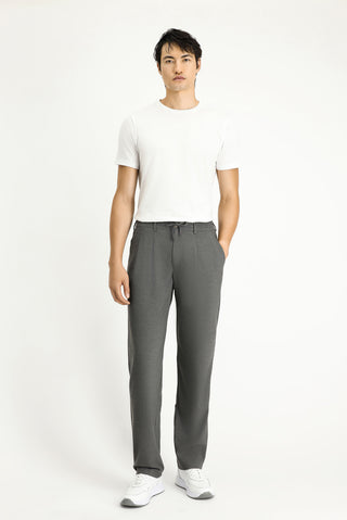  Aç?k Füme 6 Drop Regular Fit Standart Kesim Beli Lastikli ?pli Likral? Pileli Pantolon-Ki??l?