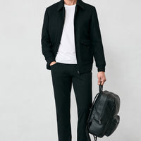 Siyah 7 Drop Slim Fit Dar Kesim Kanvas / Chino Pantolon