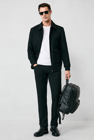  Siyah 4 Drop Relaxed Fit Rahat Kesim Kanvas / Chino Pantolon