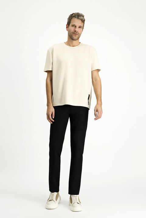 Siyah 6 Drop Regular Fit Standart Kesim Kanvas / Chino Pantolon