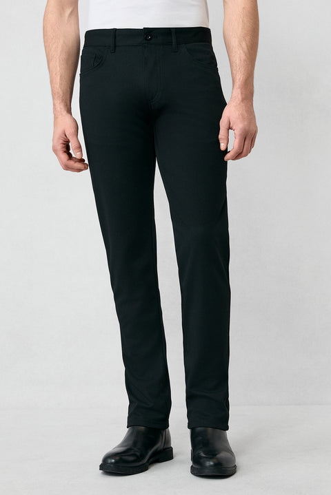 Siyah 7 Drop Slim Fit Dar Kesim Kanvas / Chino Pantolon