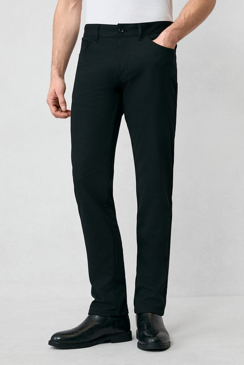 Siyah 7 Drop Slim Fit Dar Kesim Kanvas / Chino Pantolon