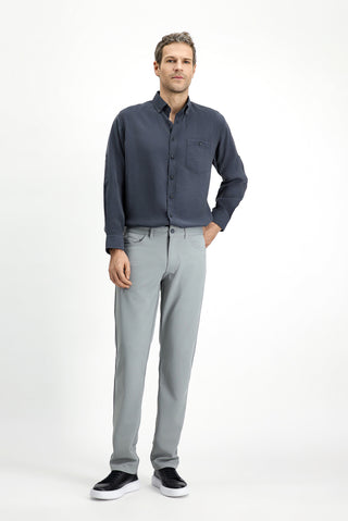  Orta Gri 6 Drop Regular Fit Standart Kesim Kanvas / Chino Pantolon-Ki??l?