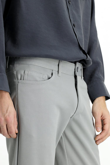 Orta Gri Slim Fit Dar Kesim Kanvas / Chino Pantolon