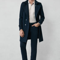 Koyu Lacivert 7 Drop Slim Fit Dar Kesim Kanvas / Chino Pantolon