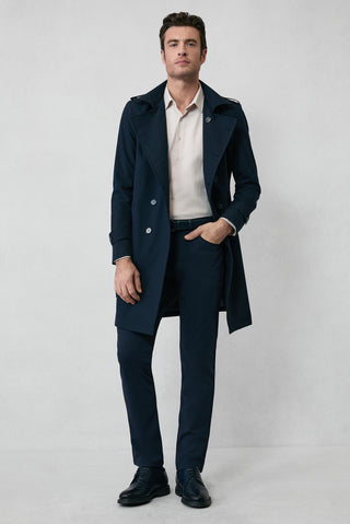  Koyu Lacivert Slim Fit Dar Kesim Kanvas / Chino Pantolon