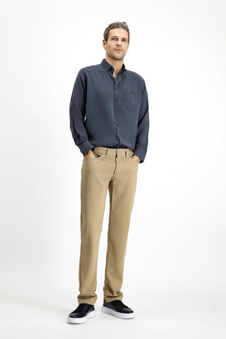  Açık Bej Slim Fit Dar Kesim Kanvas / Chino Pantolon