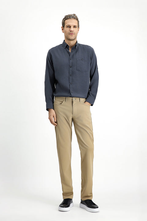 Light Beige Relaxed Fit Canvas / Chino Trousers