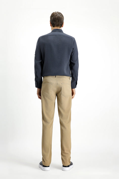 Light Beige Relaxed Fit Canvas / Chino Trousers
