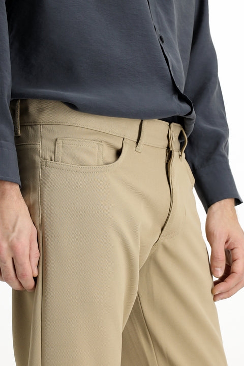 Light Beige Relaxed Fit Canvas / Chino Trousers