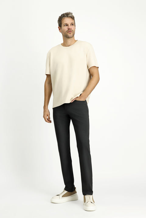 Dark Anthracite Regular Fit Standard Cut Canvas / Chino Trousers