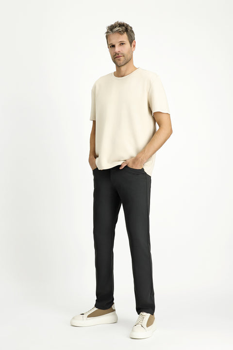 Dark Anthracite Regular Fit Standard Cut Canvas / Chino Trousers