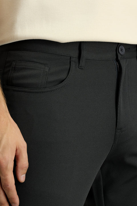 Dark Anthracite Regular Fit Standard Cut Canvas / Chino Trousers
