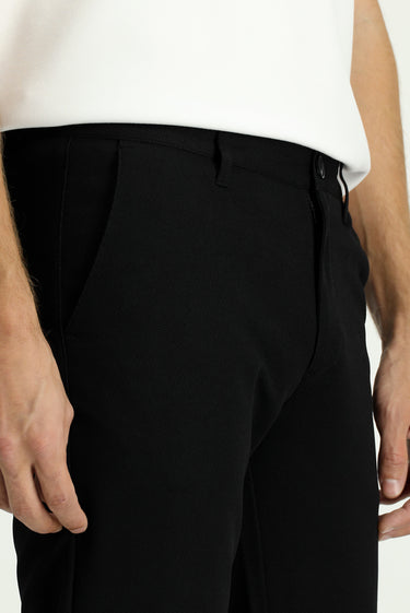  Siyah Slim Fit Dar Kesim Kanvas / Chino Pantolon