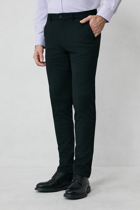 Siyah 7 Drop Slim Fit Dar Kesim 4 Mevsim Esnek Chino Spor Pantolon