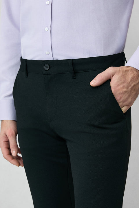 Siyah Regular Fit Standart Kesim 4 Mevsim Esnek Chino Spor Pantolon