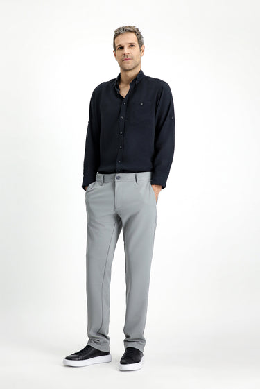  Orta Gri Regular Fit Kanvas / Chino Pantolon