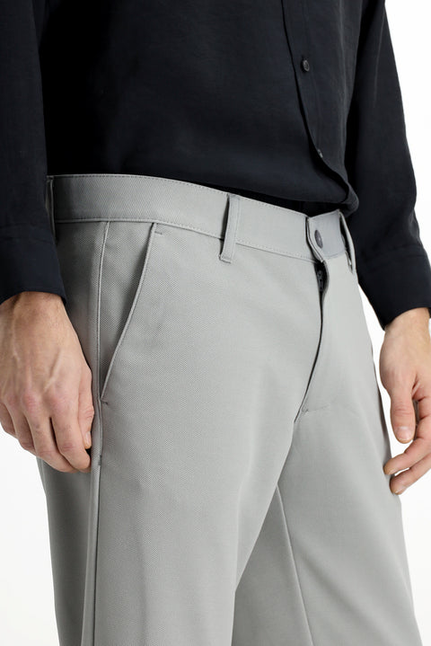 Orta Gri Relaxed Fit Rahat Kesim 4 Mevsim Esnek Chino Spor Pantolon