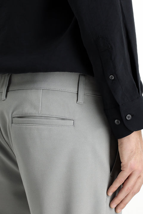 Orta Gri 7 Drop Super Slim Fit Eksra Dar Kesim 4 Mevsim Esnek Chino Spor Pantolon