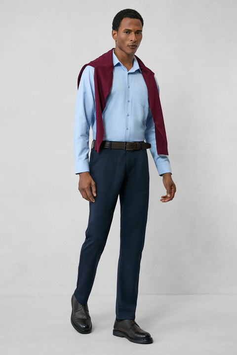 Koyu Lacivert 4 Drop Relaxed Fit Rahat Kesim 4 Mevsim Esnek Chino Spor Pantolon