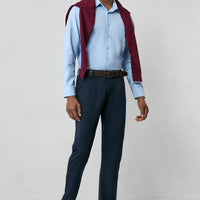 Koyu Lacivert 7 Drop Super Slim Fit Eksra Dar Kesim 4 Mevsim Esnek Chino Spor Pantolon