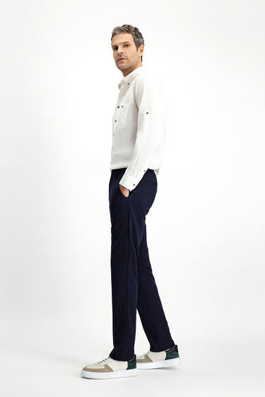  Koyu Lacivert Slim Fit Dar Kesim Kanvas / Chino Pantolon