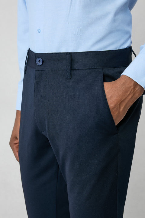 Koyu Lacivert Slim Fit Dar Kesim 4 Mevsim Esnek Chino Spor Pantolon