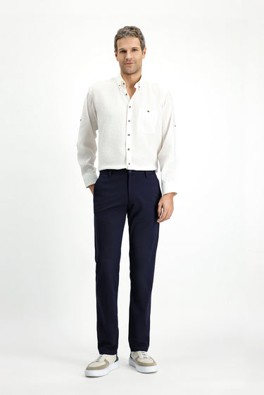  Koyu Lacivert Slim Fit Dar Kesim Kanvas / Chino Pantolon