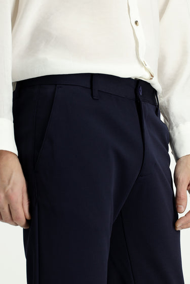 Koyu Lacivert Regular Fit Kanvas / Chino Pantolon